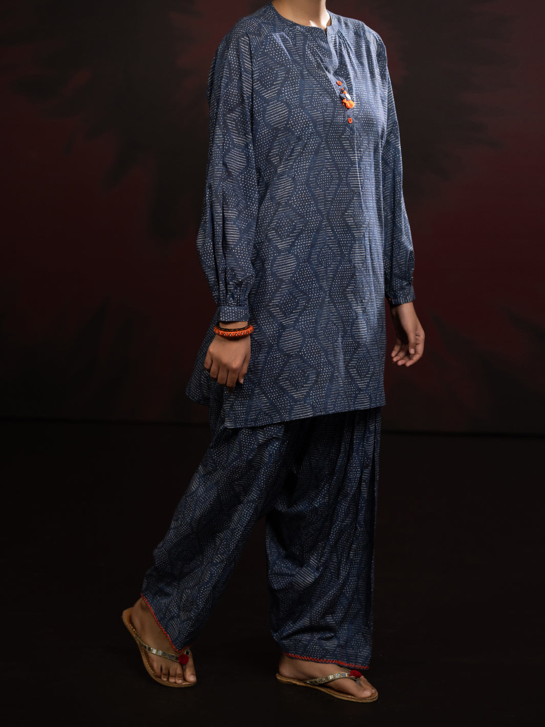 Cambric Charcoal Stitched Suit - Almirah