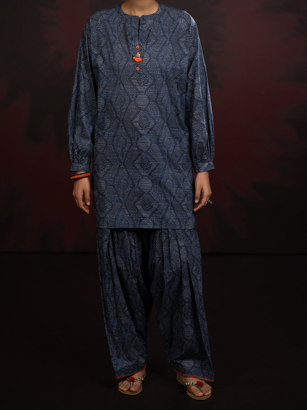 Cambric Charcoal Stitched Suit - Almirah