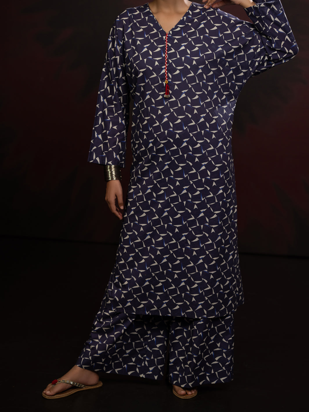 Cambric Blue Stitched Suit - Almirah