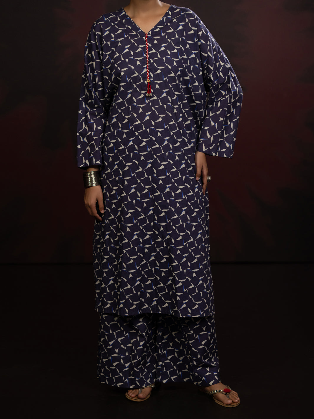 Cambric Blue Stitched Suit - Almirah