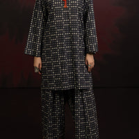 Cambric Black Stitched Suit - Almirah