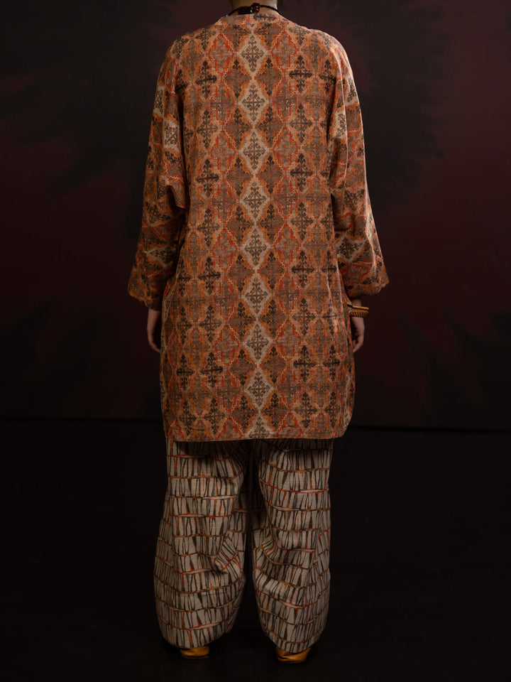 Slub Khaddar Copper Stitched Suit - Almirah