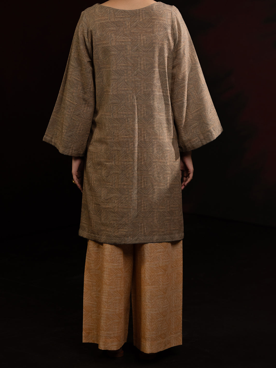 Slub Khaddar Beige Stitched Suit - Almirah