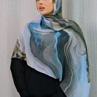 Stone Flow Khaki Printed Hijab
