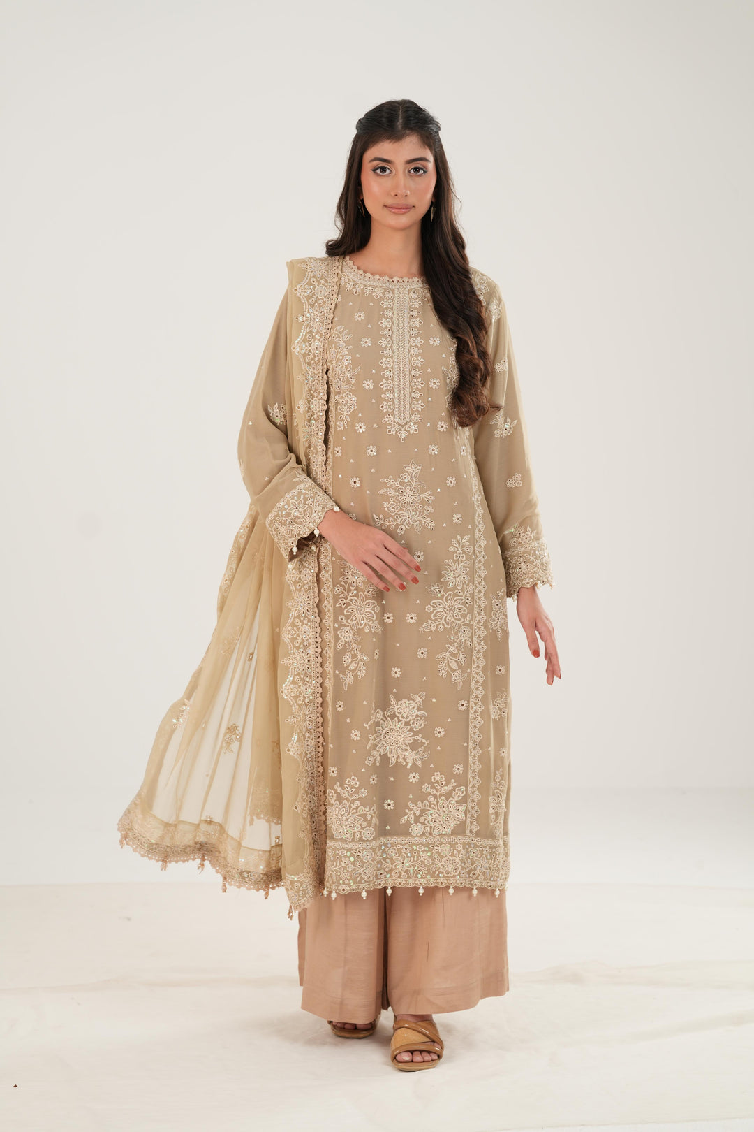 Beige Dusk - Farasha Essence Formals Stitched