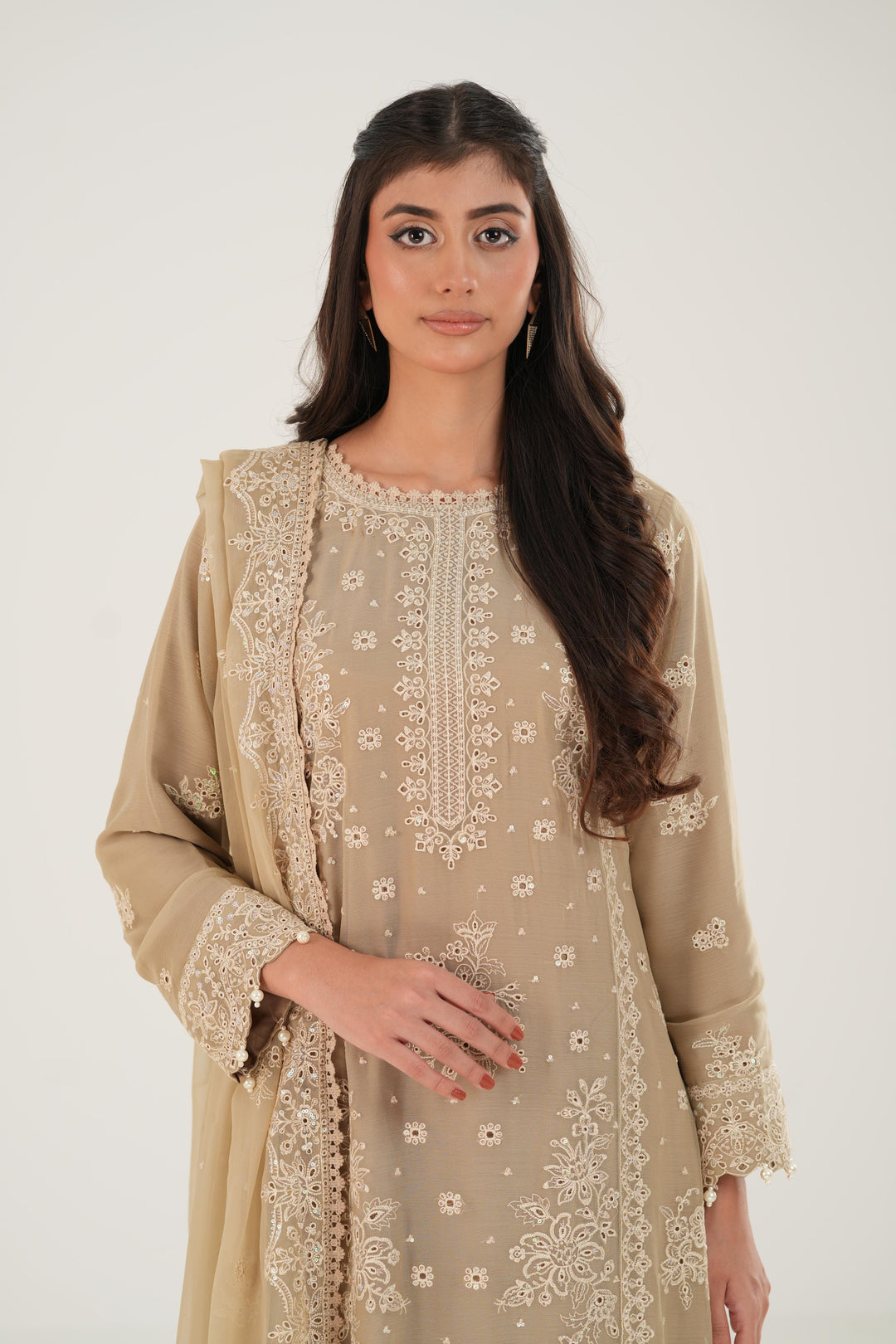 Beige Dusk - Farasha Essence Formals Stitched