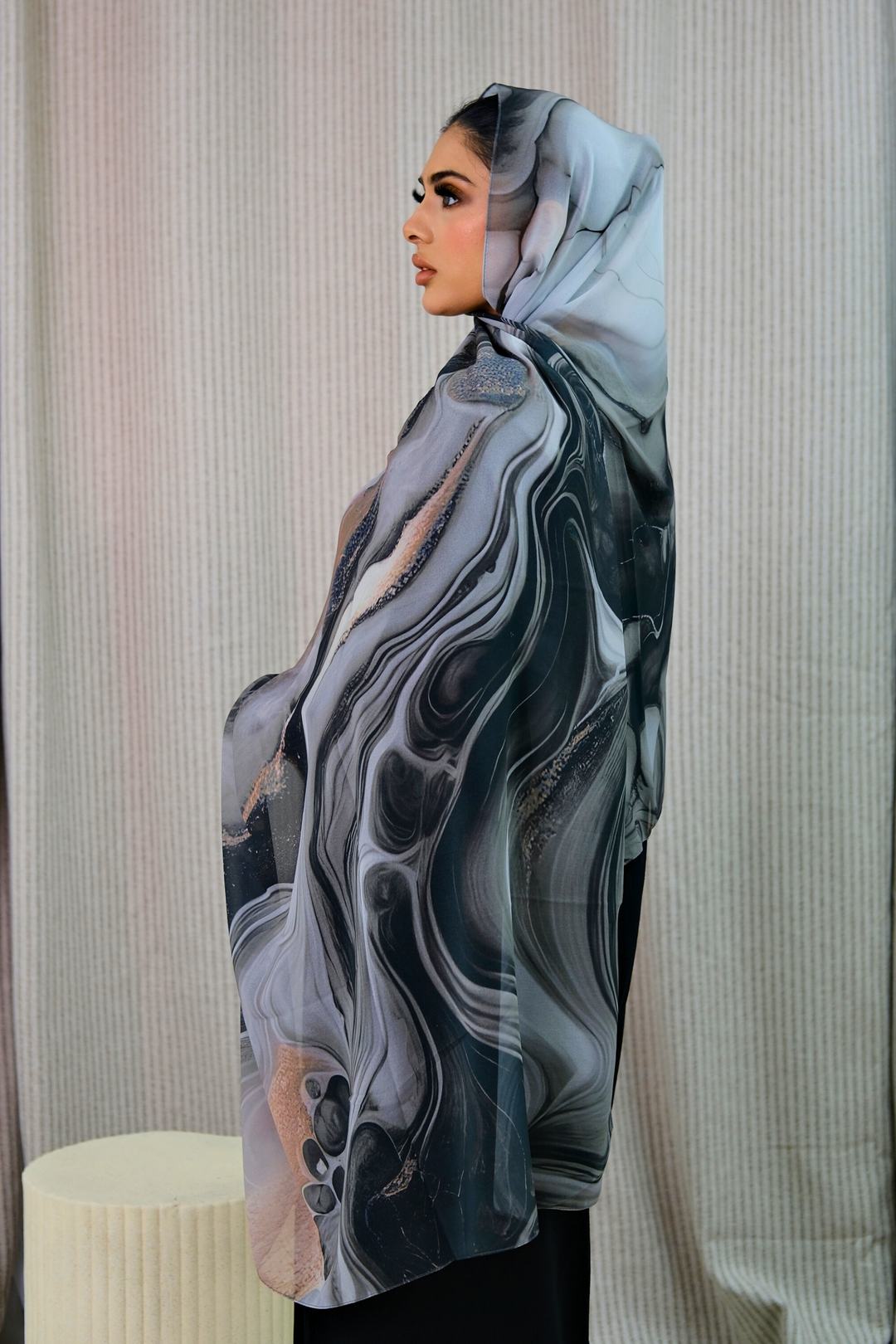 Stone Flow Grey Printed Hijab