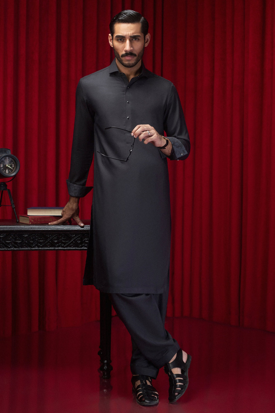 Polyester Grey Shalwar Kameez - Cast & Crew
