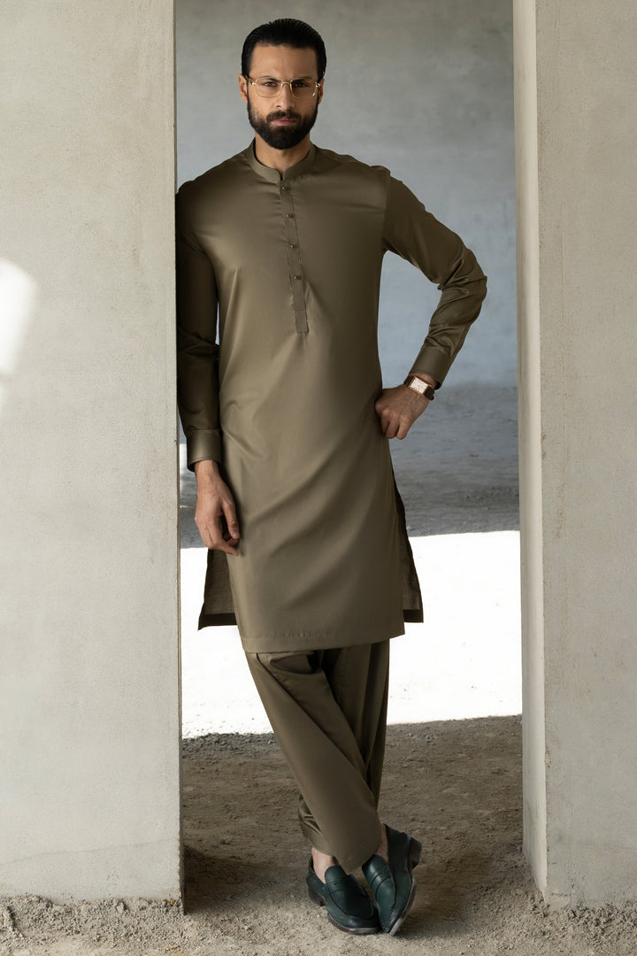 Cotton Olive Shalwar Kameez - Cast & Crew