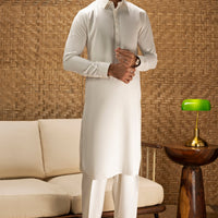 Blended Optical White Shalwar Kameez - Cast & Crew