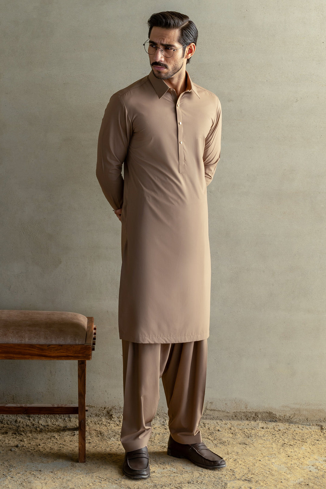 Blended Dark Sand Shalwar Kameez - Cast & Crew