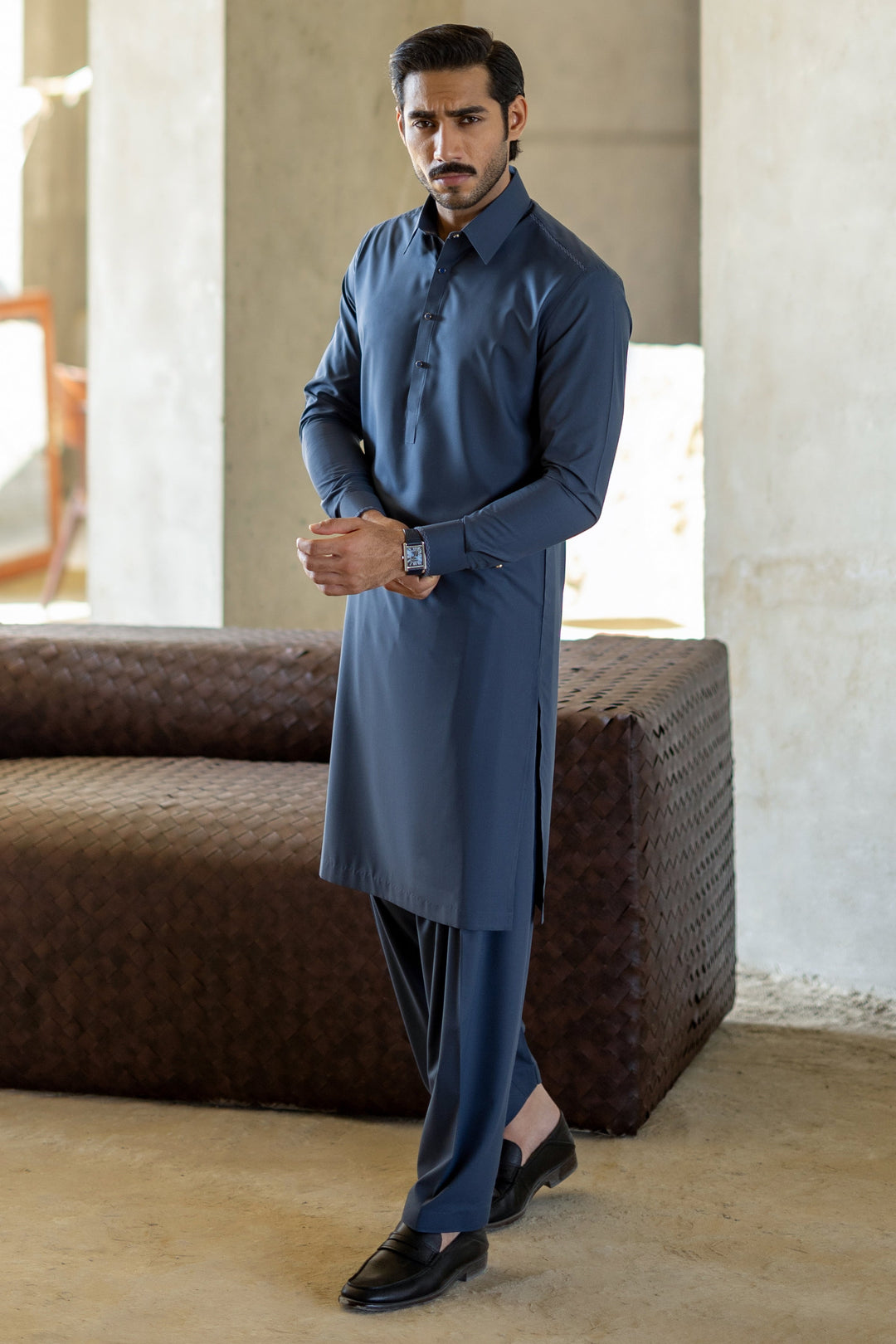 Blended Roman Blue Shalwar Kameez - Cast & Crew