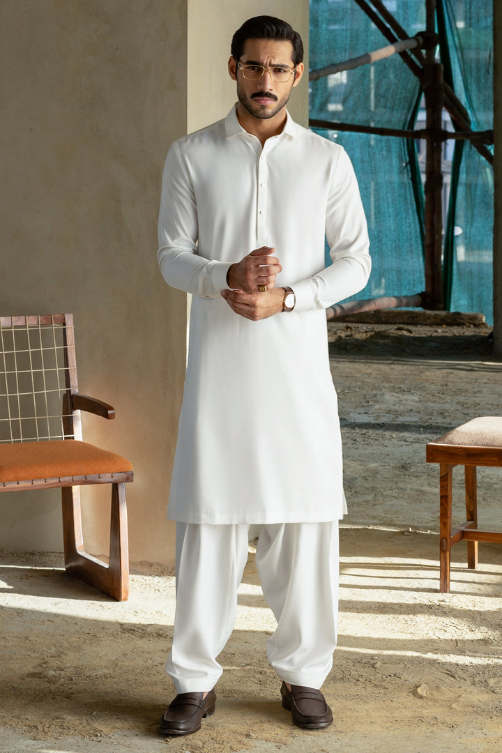 Blended Off White Shalwar Kameez - Cast & Crew