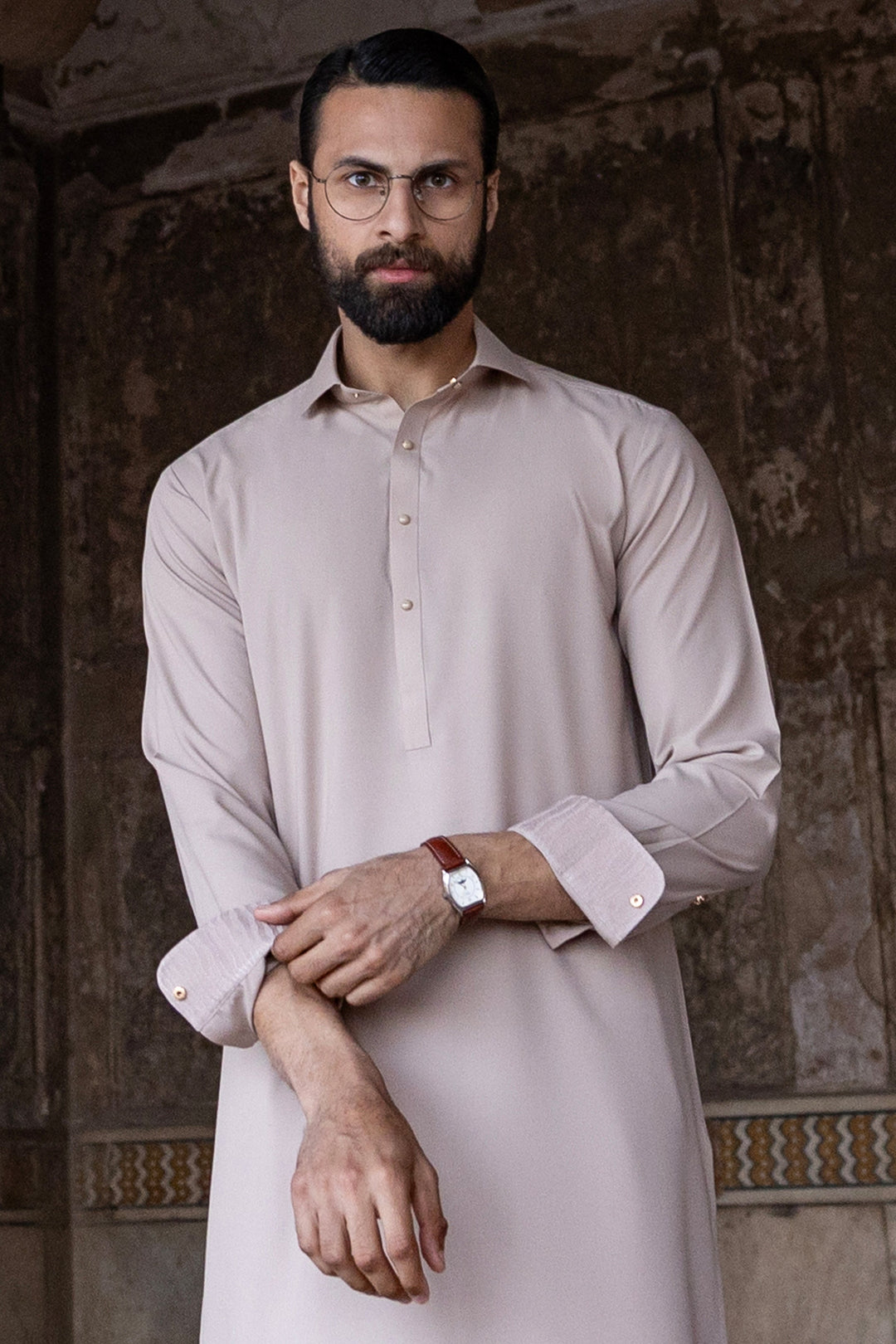 Blended Tea Pink Shalwar Kameez - J. Junaid Jamshed
