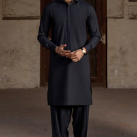 Blended Black Shalwar Kameez - J. Junaid Jamshed