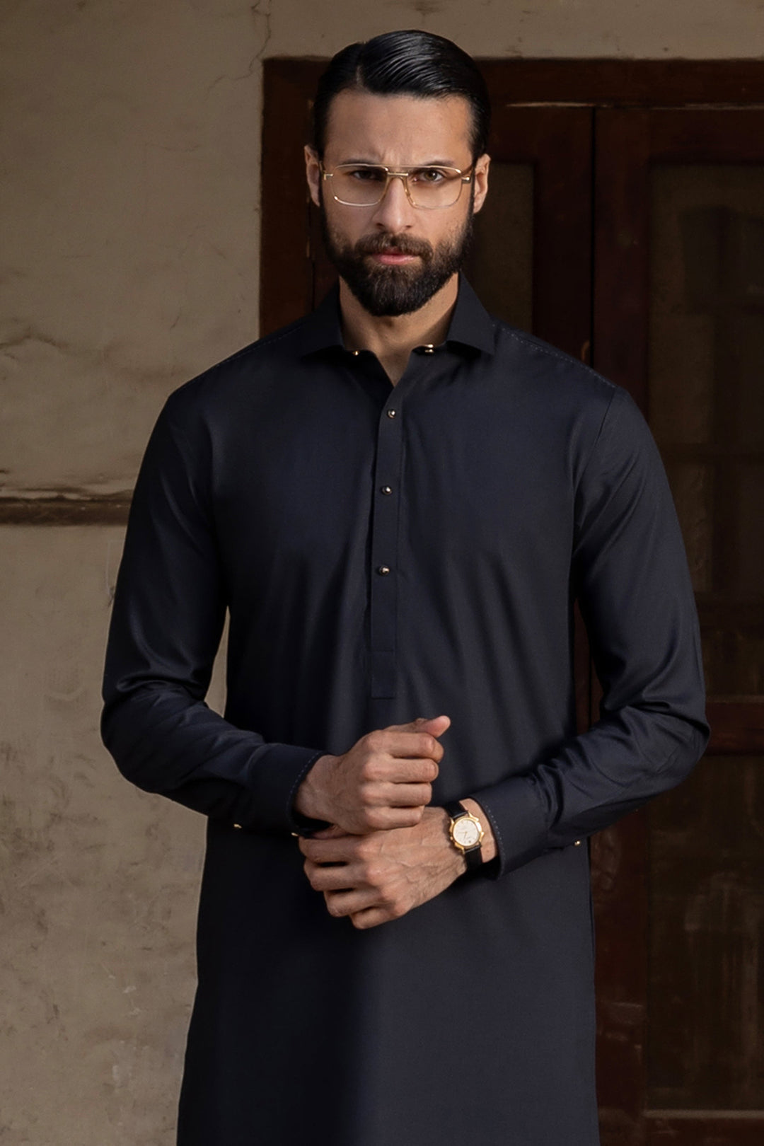 Blended Black Shalwar Kameez - J. Junaid Jamshed
