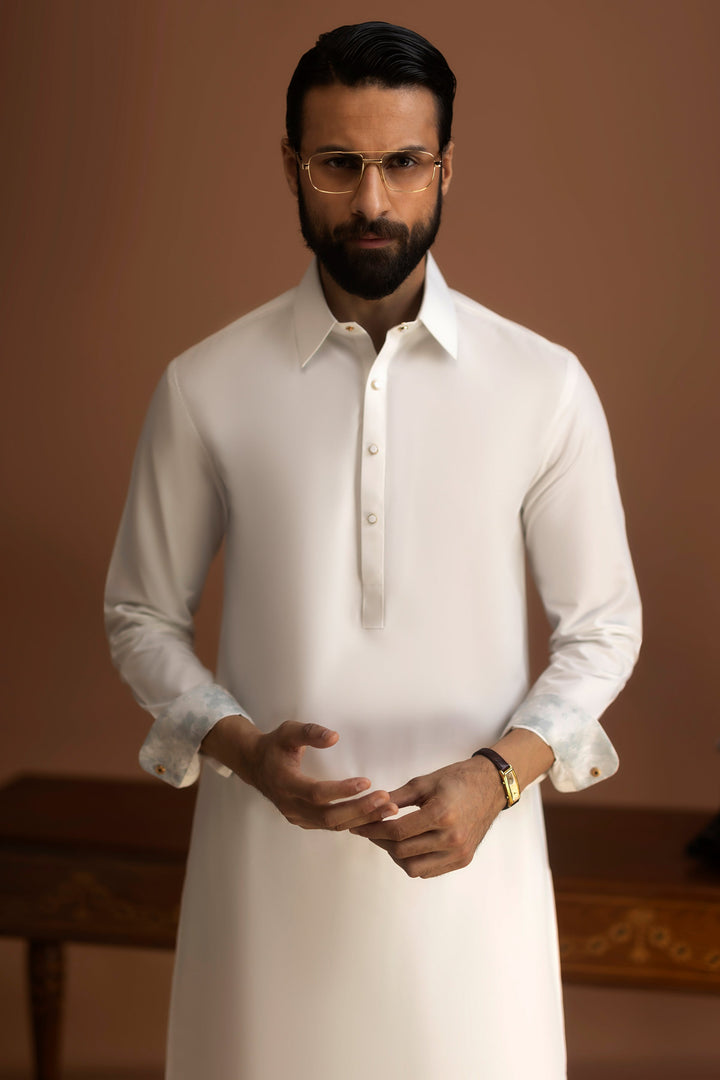 Blended Optical White Shalwar Kameez - J. Junaid Jamshed