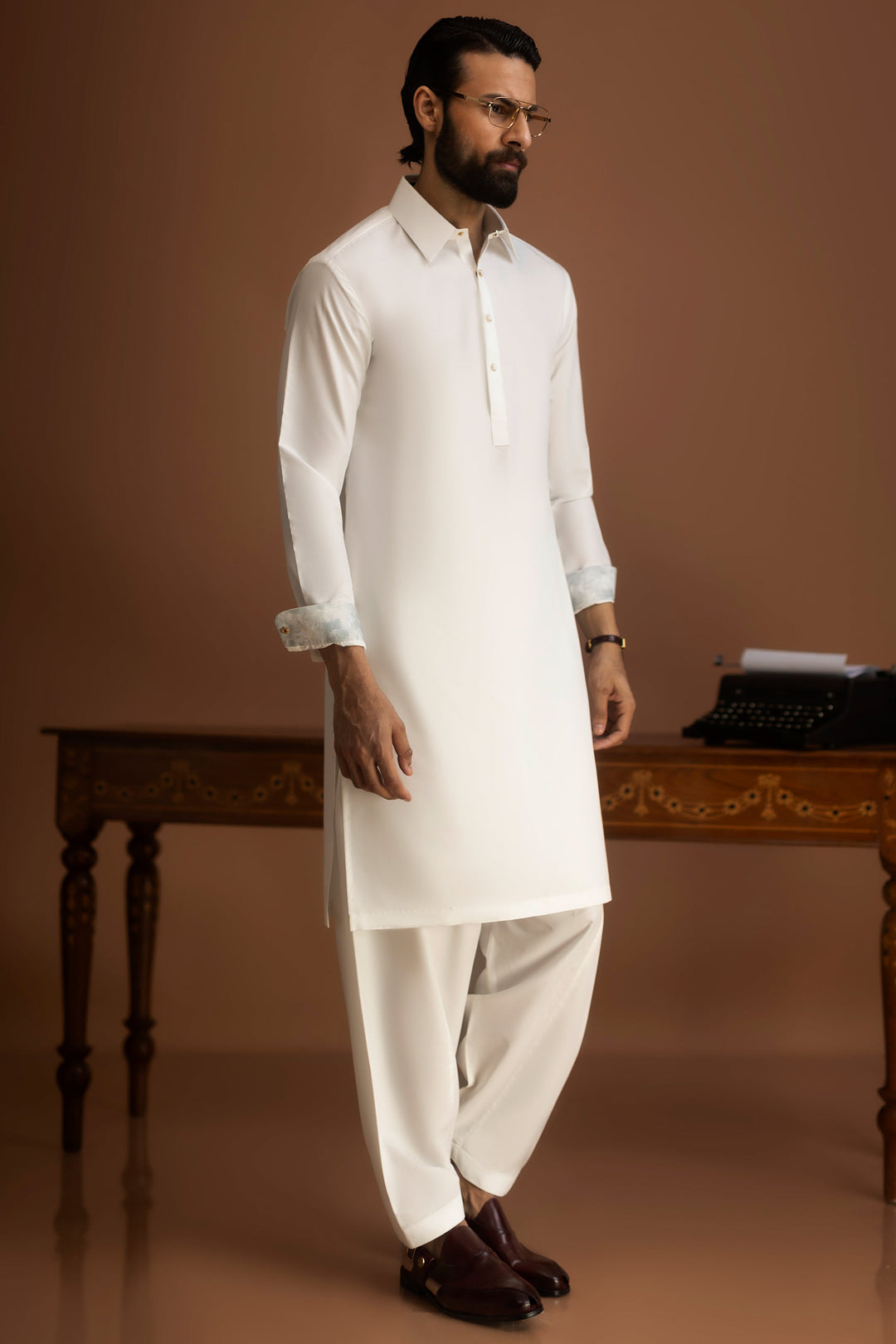 Blended Optical White Shalwar Kameez - J. Junaid Jamshed