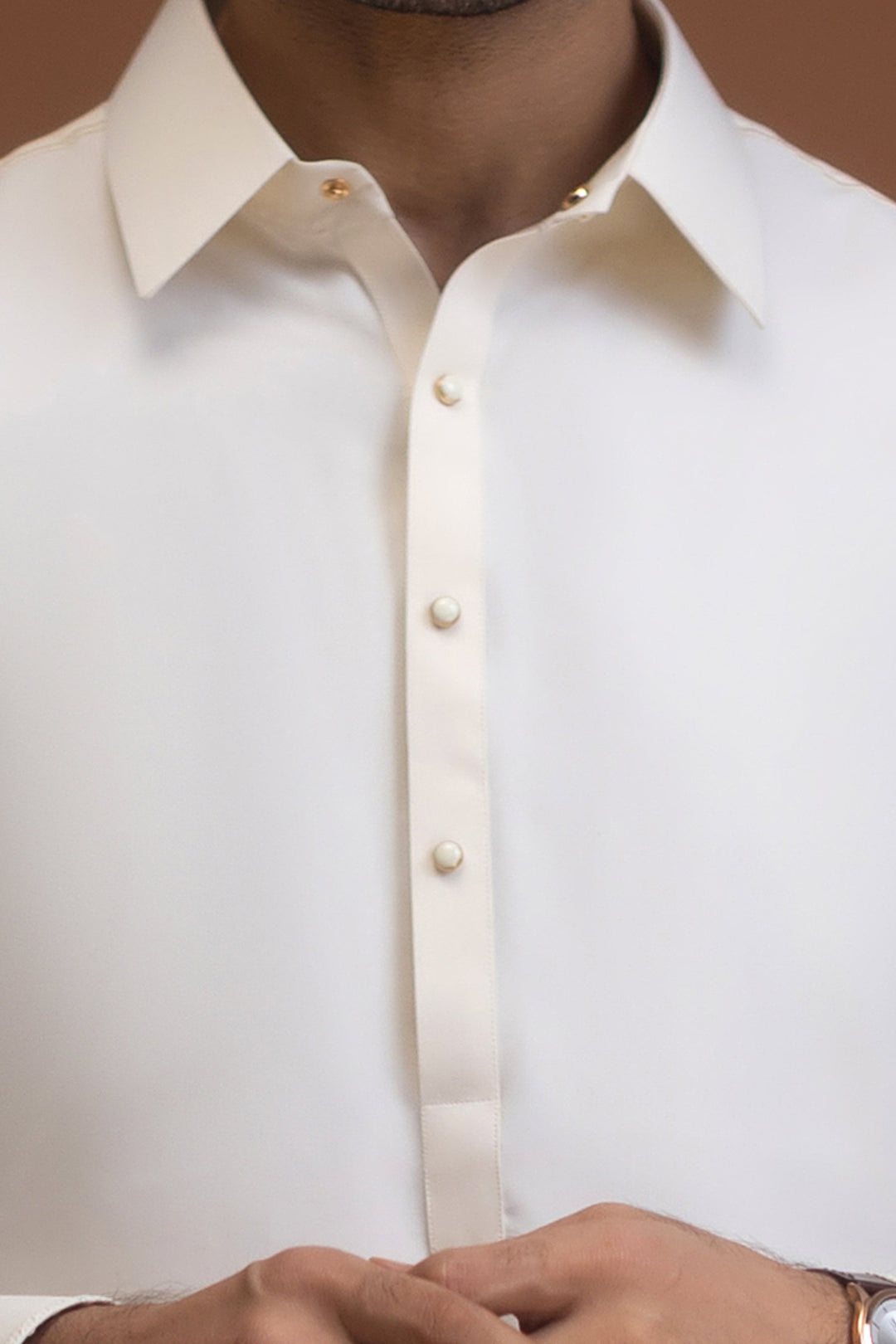 Blended Cream Shalwar Kameez - J. Junaid Jamshed