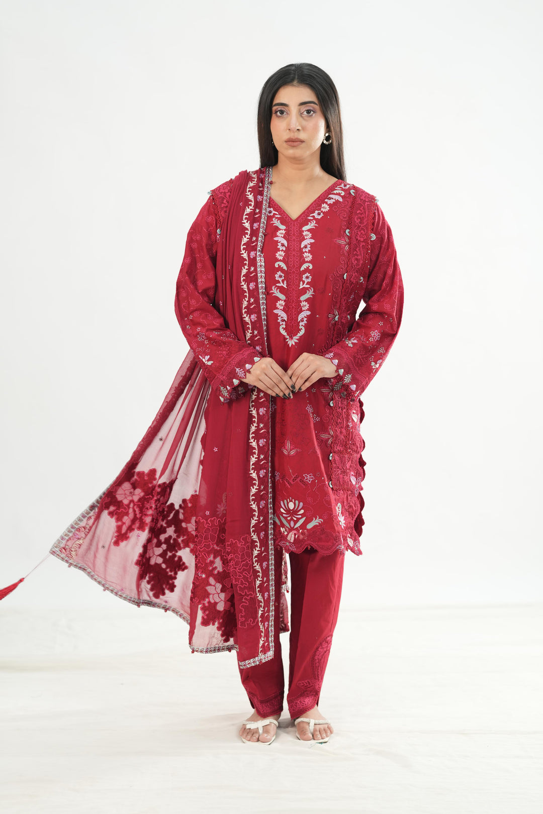Ruby - Qalamkar Chikankari Eid Edit Stitched
