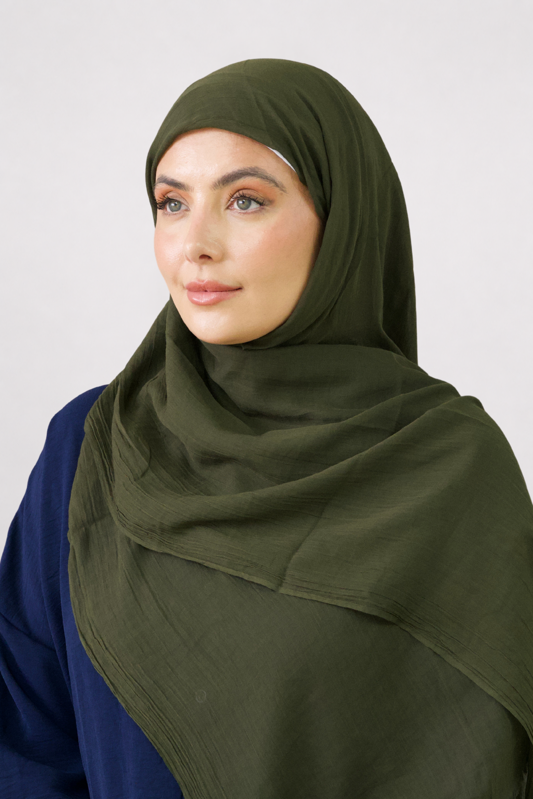 Olive Cotton Silk Hijab