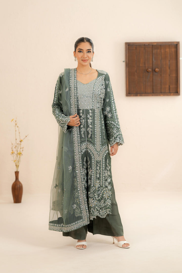 Crescent - Afrozeh La Fuchsia Stitched
