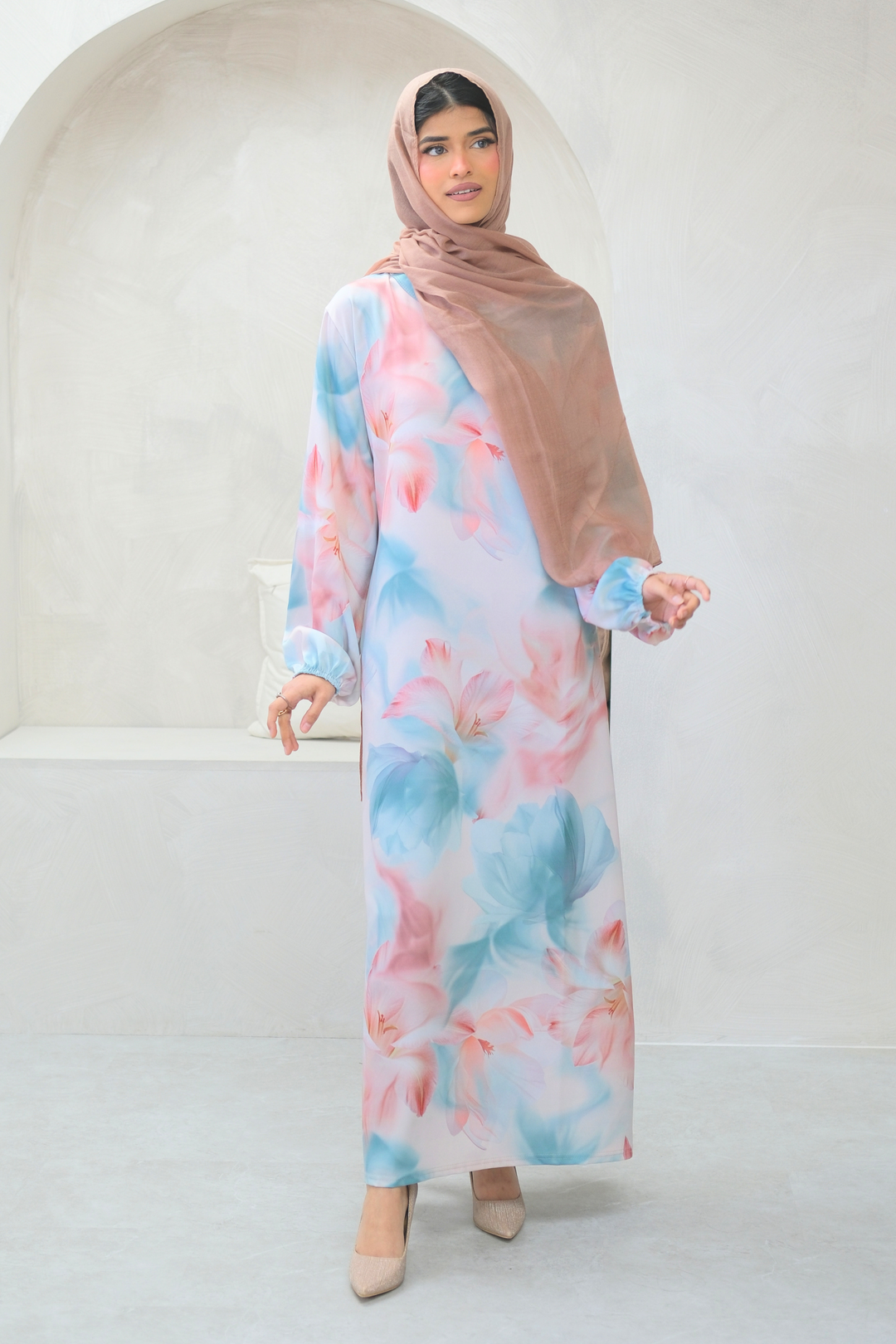 Elyra Pastel Veil Dress