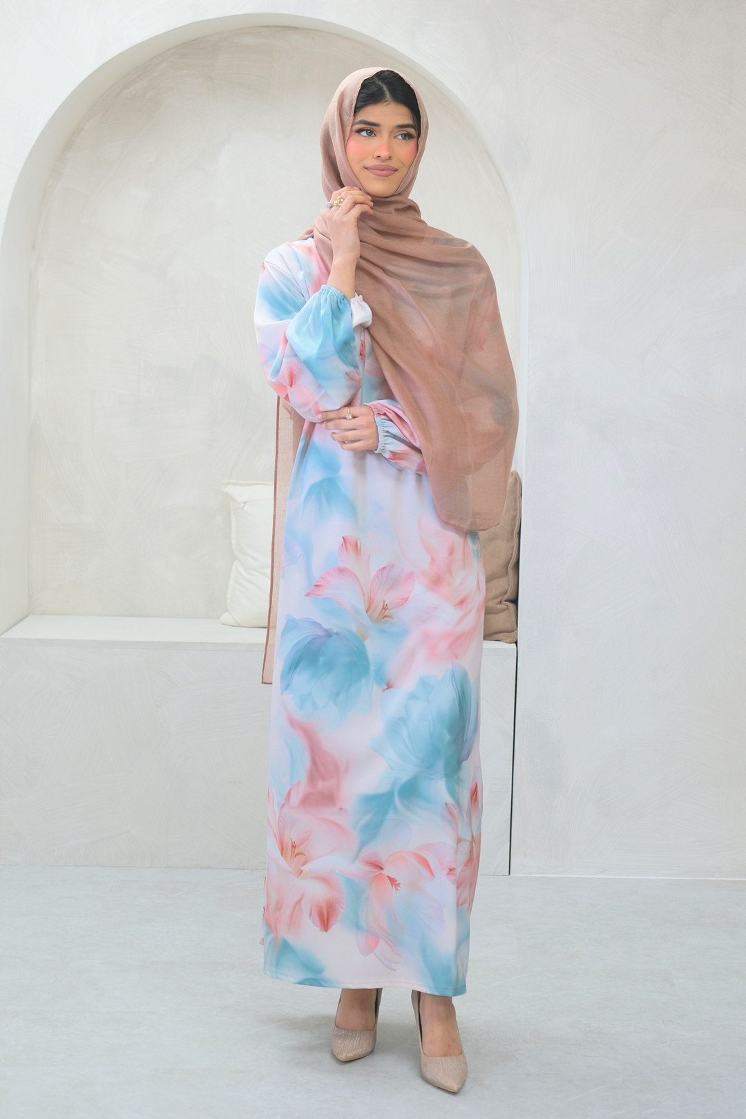 Elyra Pastel Veil Dress
