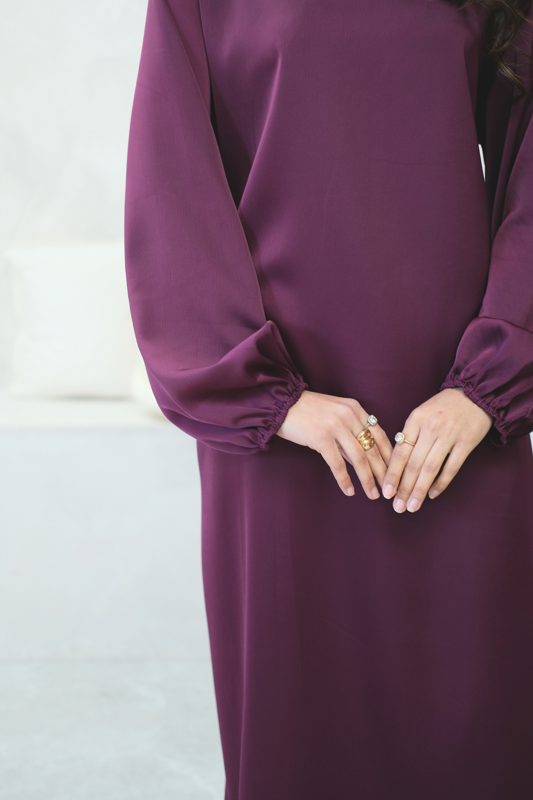 Elyra Plum Veil Dress