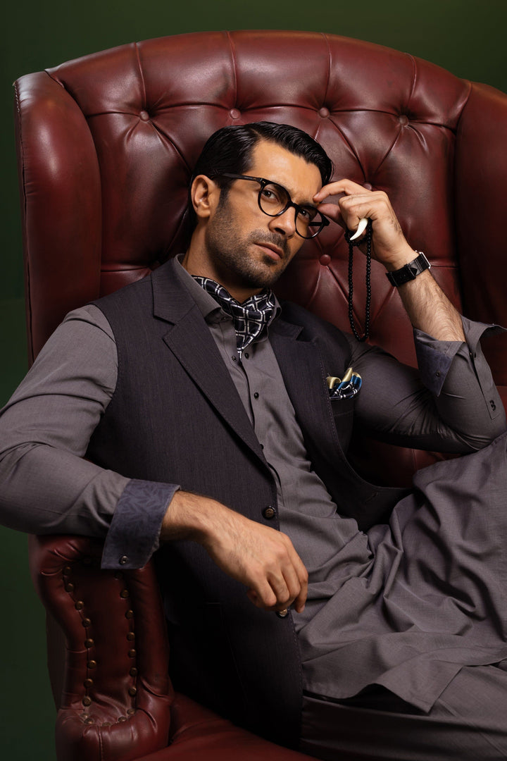 Blended Charcoal Shalwar Kameez - Cast & Crew