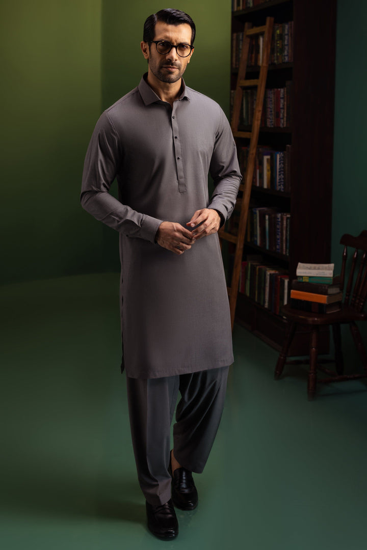 Blended Charcoal Shalwar Kameez - Cast & Crew