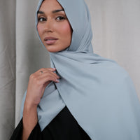 Aqua Chiffon Silk Hijab