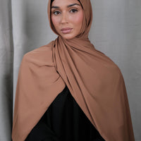 Dark Toffee Chiffon Silk Hijab