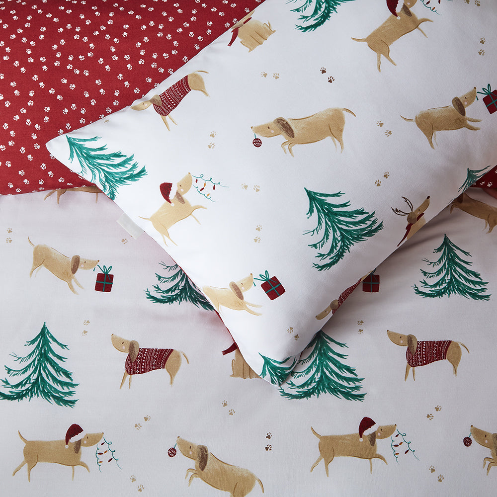 Vantona Essentials Christmas Dogs Duvet Cover Set - Multi
