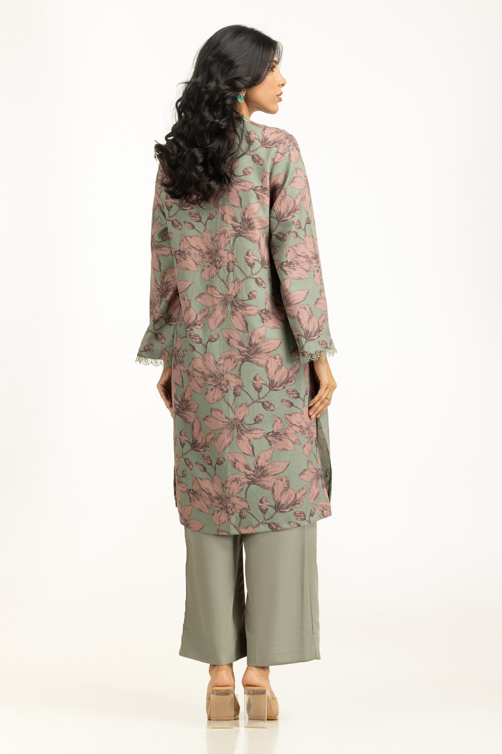 Cotton Viscose Khaddar Green Stitched Suit - Gul Ahmed