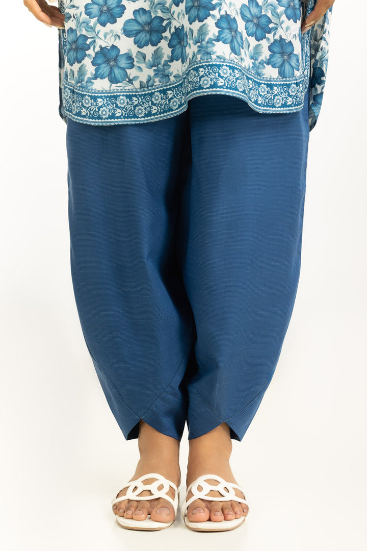 Cotton Viscose Printed White Blue Stitched Suit - Gul Ahmed