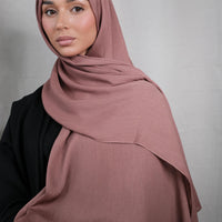 Rose Wood Crinkle Silk Hijab