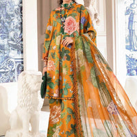 Lawn Orange Stitched Suit - Maria B