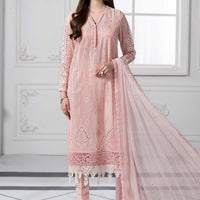 Embroidered Net Pink Stitched Suit - Maria B Luxury Lawn