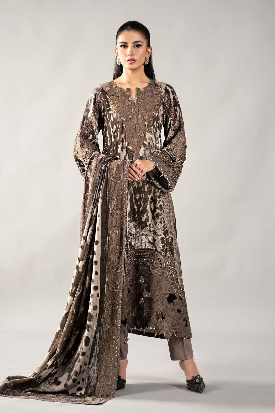 Design 01 - Maria B Winter Luxe Stitched