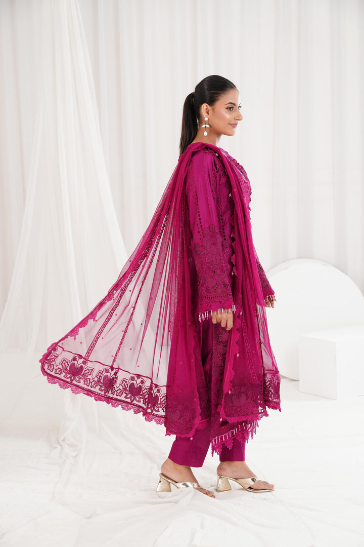 Embroidered Pink Stitched Suit - Maria B Luxury Lawn