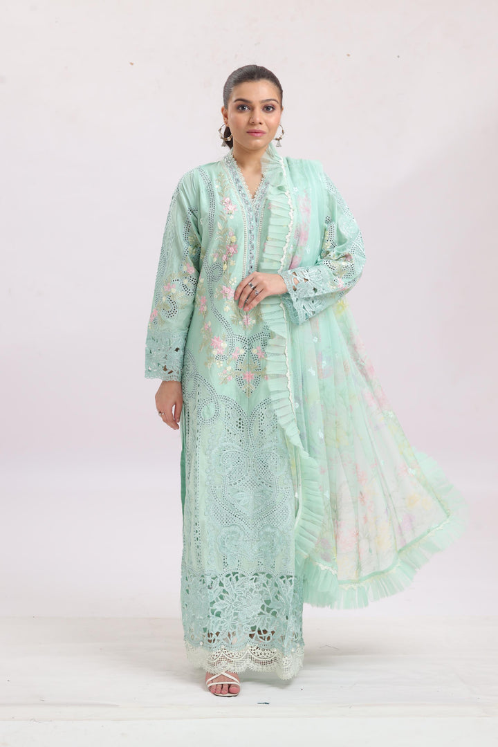 Embroidered Lawn Pista Stitched Suit - Maria B Luxury Lawn