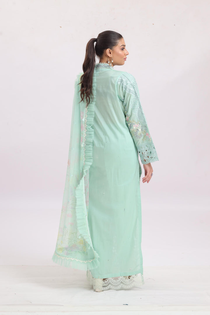 Embroidered Lawn Pista Stitched Suit - Maria B Luxury Lawn