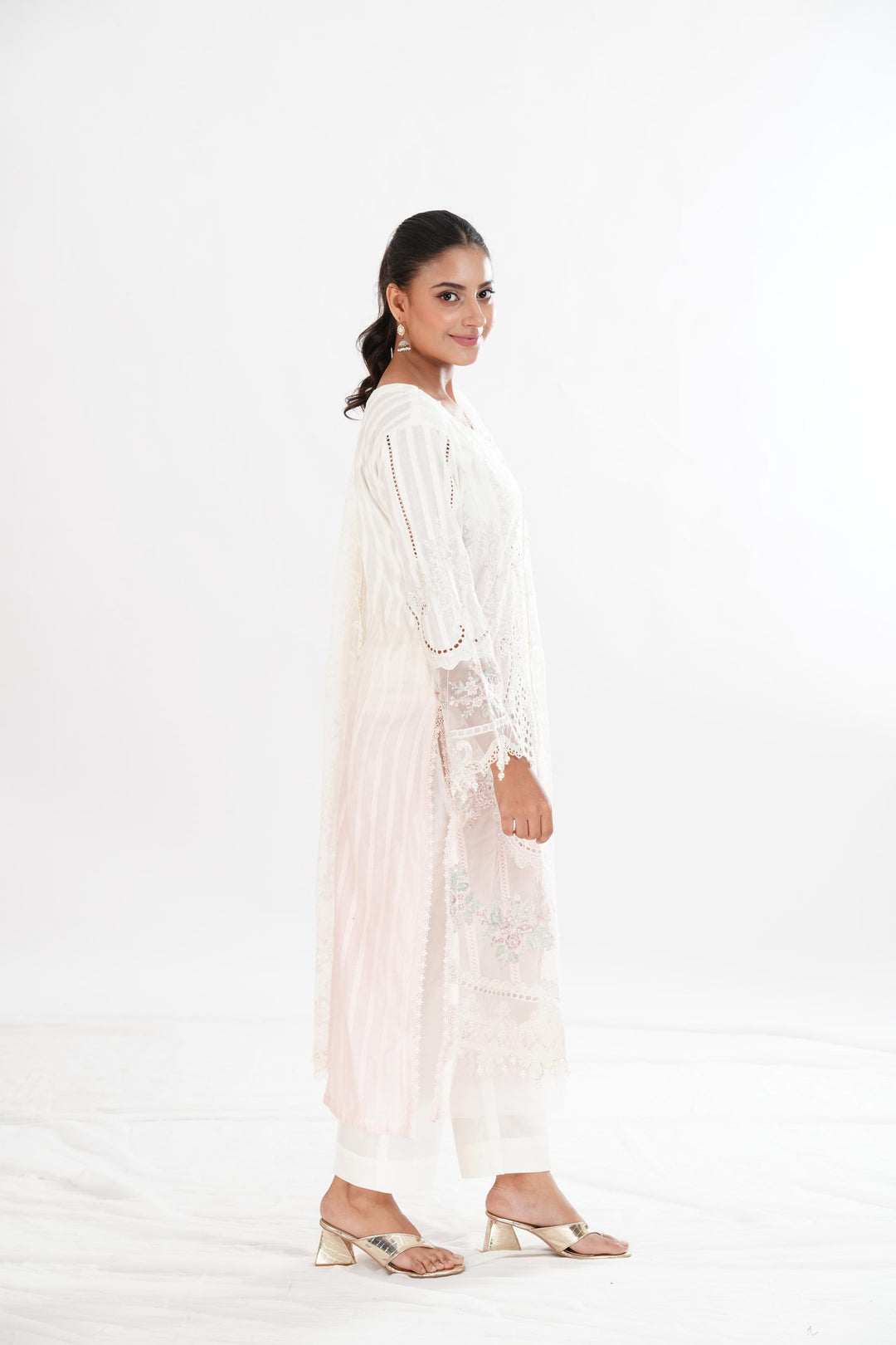 Embroidered Dobby Cream Stitched Suit - Maria B Luxury Lawn
