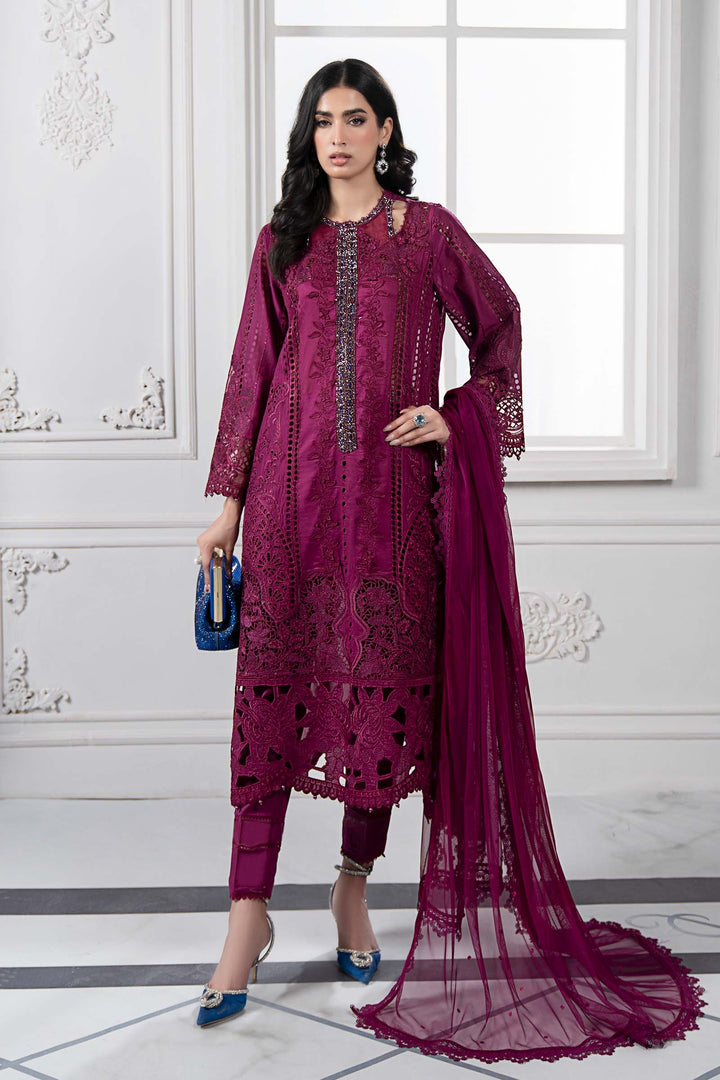 Embroidered Pink Stitched Suit - Maria B Luxury Lawn