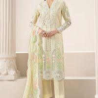 Embroidered Lawn Lemon Stitched Suit - Maria B