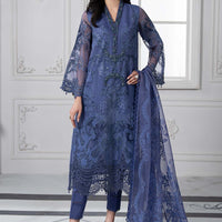 Embroidered Organza Purple Stitched Suit - Maria B Luxury Lawn