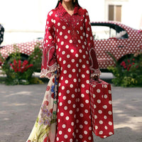 Embroidered Lawn Stitched Suit - Maria B M Print '26