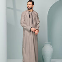 Omaar Beige and Black Premium Jubba - Jiah