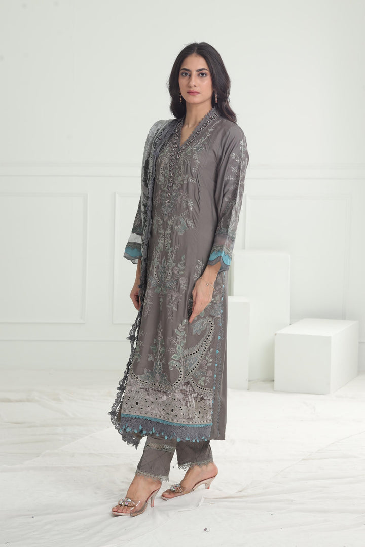 Design 09 - Maria B Winter Luxe Stitched